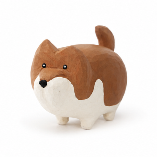 Wooden Puppy Desktop Ornament / Craft