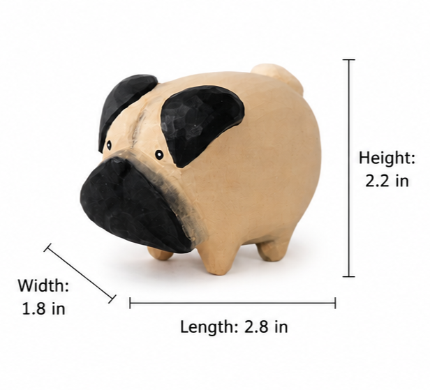 Wooden Puppy Desktop Ornament / Craft