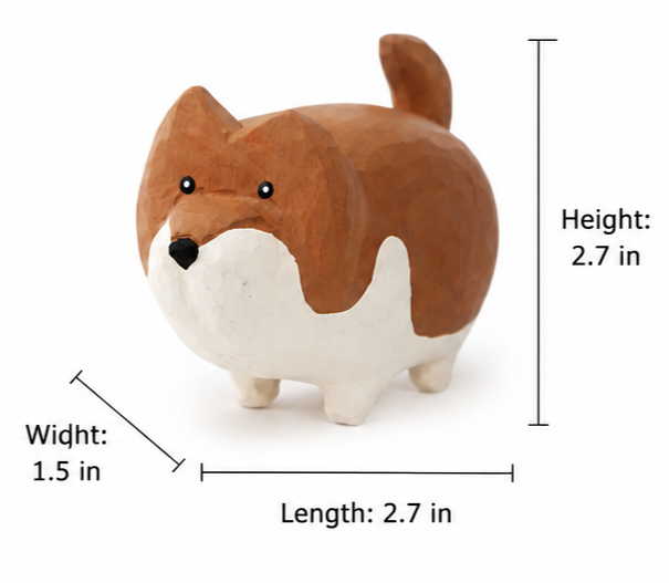 Wooden Puppy Desktop Ornament / Craft