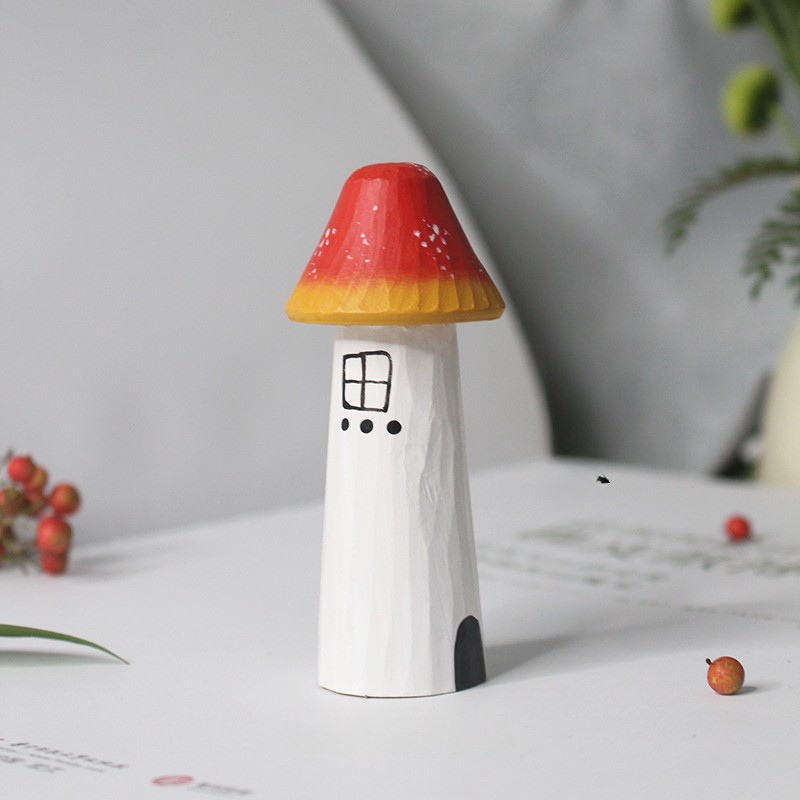 Fan Moon Lighthouse Wooden Carving Decorative Gift Set