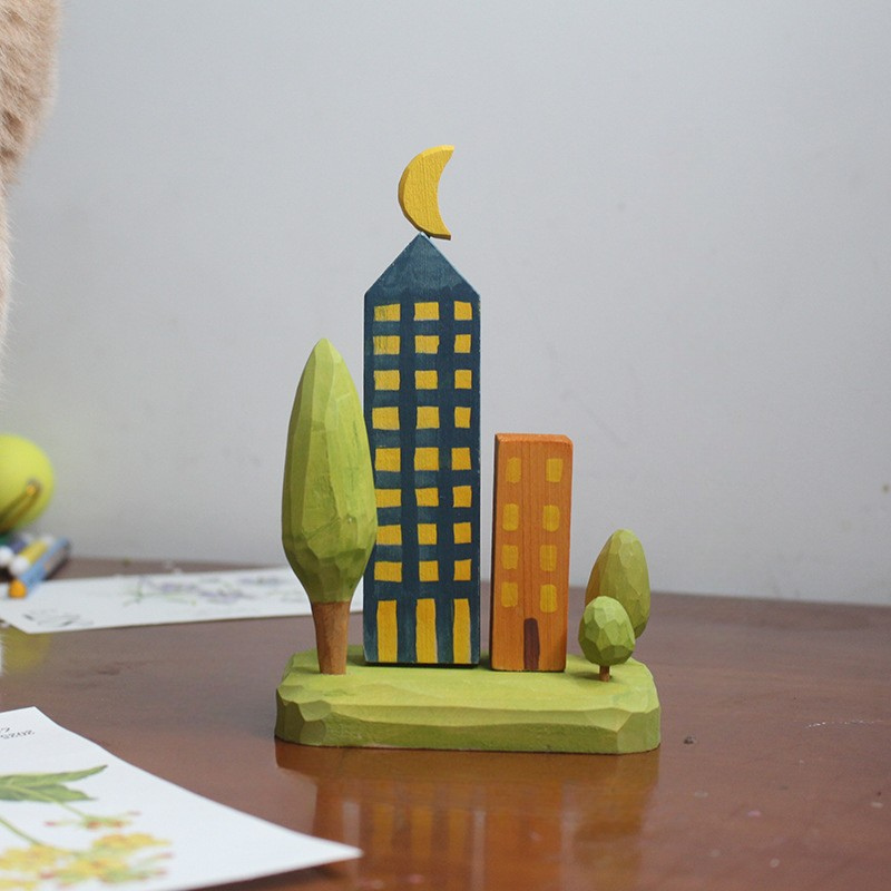 Handcrafted Wooden Fairy Tale Cottage Ornament