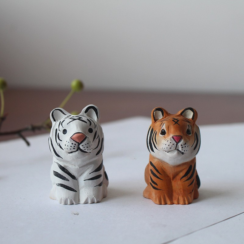 Cartoon Little Tiger Wooden Animal Ornament