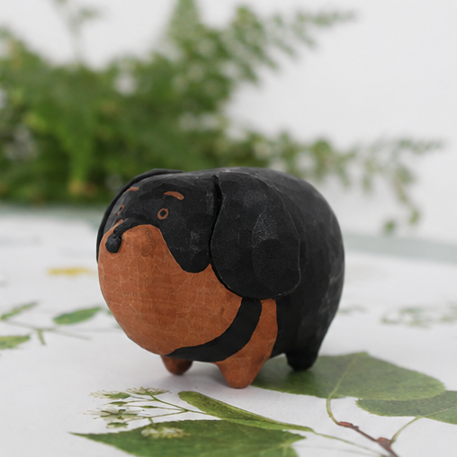 Wooden Puppy Desktop Ornament / Craft