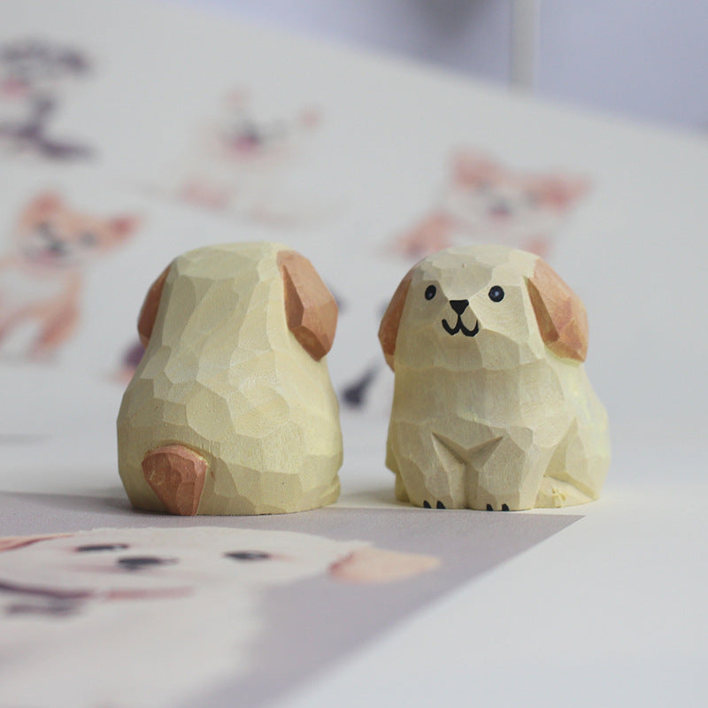 Little Puppy Wood Carving Crafts
