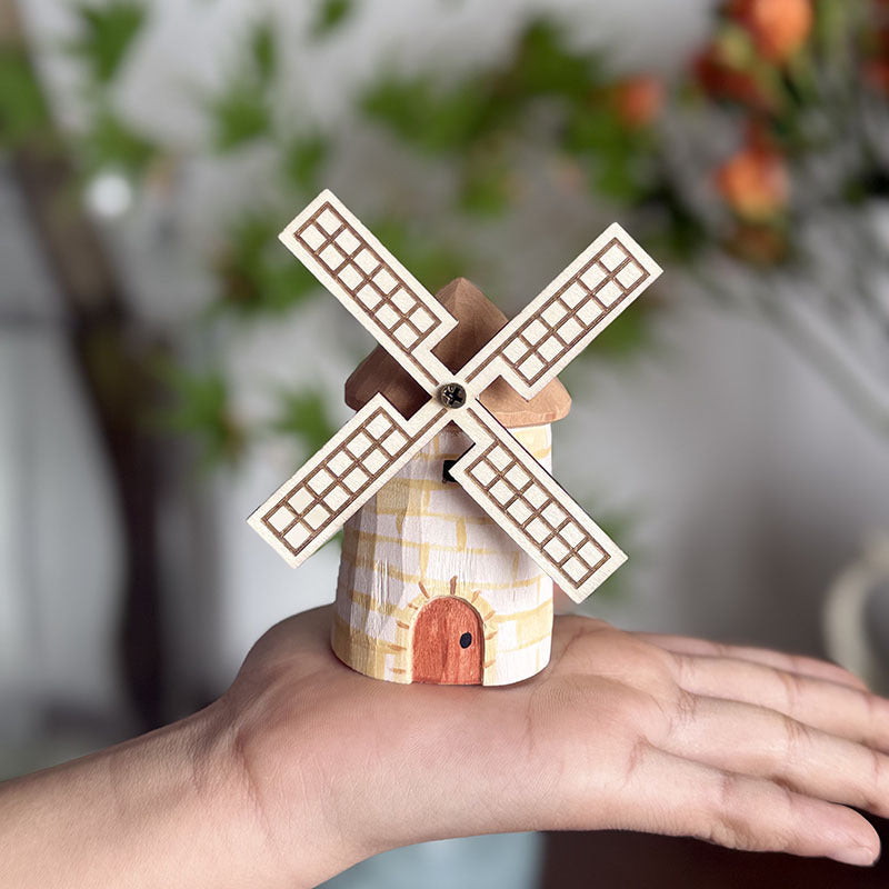 Handcrafted Wheat Field Windmill Ornament & Gift